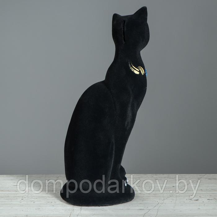 Копилка "Кошка Ася", покрытие флок, чёрная, 30 см - фото 4 - id-p157574699