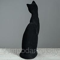 Копилка "Кошка Ася", покрытие флок, чёрная, 30 см, фото 3