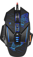 Проводная мышь Defender sTarx GM-390L, 8 кнопок, 3200dpi, подсветка, черная