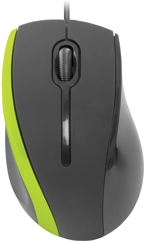 Проводная оптическая мышь Defender MM-340 черный+зеленый, 3 кнопки, 1000dpi - фото 1 - id-p120058791