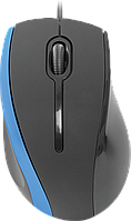 Проводная оптическая мышь Defender MM-340 черный+синий, 3 кнопки, 1000dpi