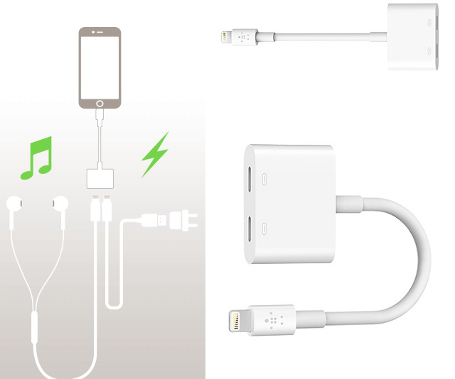 Адаптер / переходник / конвертер Lightning to Lightning Audio / Lightning Charge Adapter J-008 - фото 1 - id-p157653731