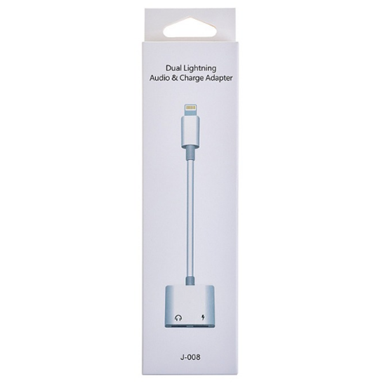 Адаптер / переходник / конвертер Lightning to Lightning Audio / Lightning Charge Adapter J-008 - фото 4 - id-p157653731