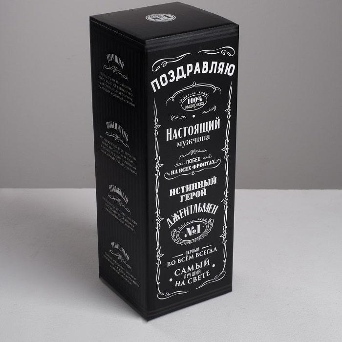 Подарочная коробка для бутылки «Настоящий мужчина» 12 х 33,6 х 12 см - фото 1 - id-p157654185