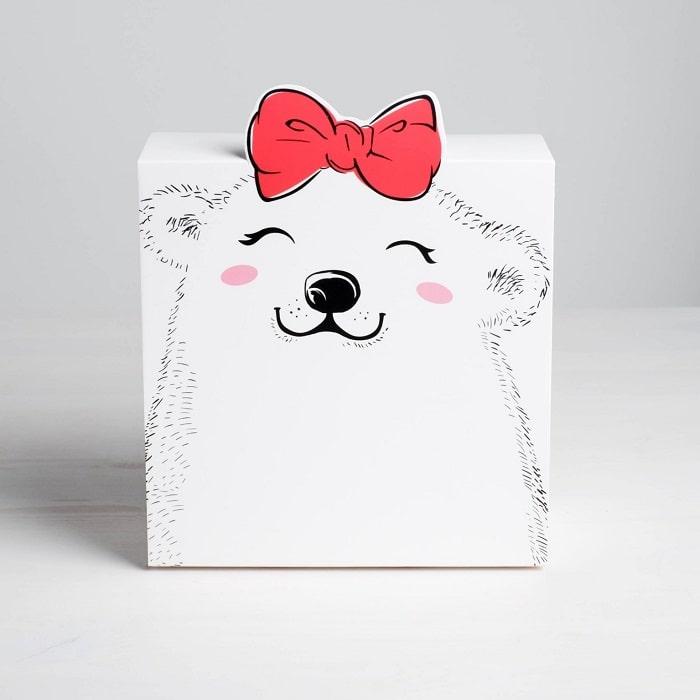 Подарочная коробка «Мишка с сердечком» 15 х 15 х 8 см