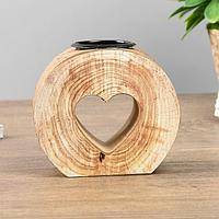 Подсвечник декоративный «Сердце» на 1 свечу деревянный