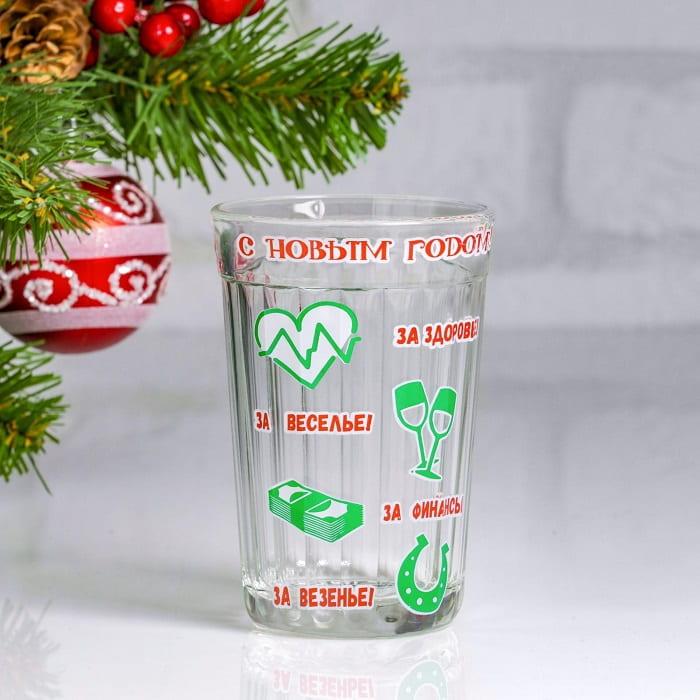 Подарочный граненый стакан «Новогодний» - фото 1 - id-p157654271