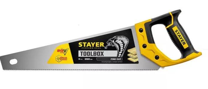 Ножовка многоцелевая (пила) "Cobra TOOLBOX" 350 мм, 11 TPI, мелкий прямой закаленный зуб, точный рез
