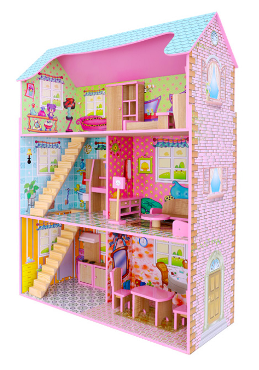 Домик для кукол Барби Dream House с мебелью, деревянный, высота 110 см, арт. B745 - фото 2 - id-p139268567