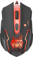 Проводная оптическая игровая мышь Defender Skull GM-180L + коврик, 6 кнопок, 800-3200 dpi
