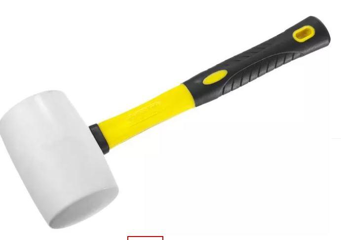 Киянка STAYER "PROFI" резиновая БЕЛАЯ, с фиберглассвой ручкой, 900г