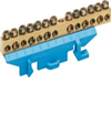 Клеммная колодка на DIN-рейку (6х16мм2 + 7х10мм2), Синяя Hager