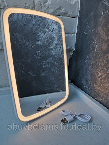 Зеркало для макияжа на аккумуляторе с подсветкой - фото 2 - id-p157689431