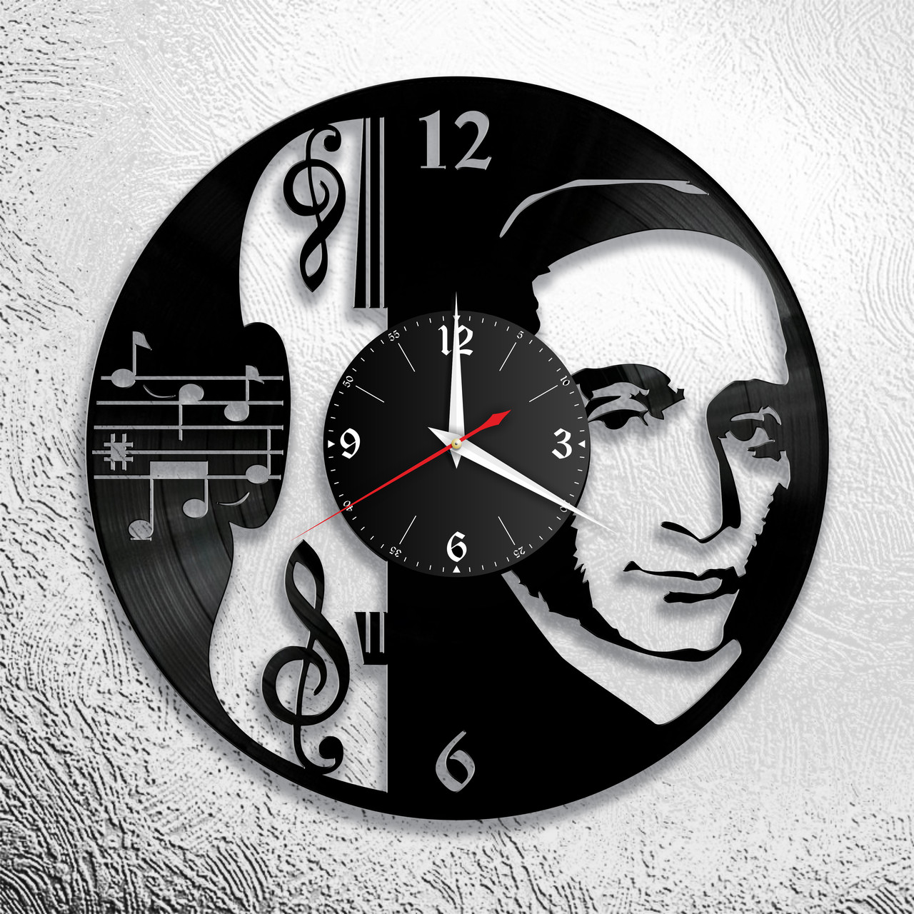 Оригинальные часы из виниловых пластинок "Паганини" версия 1