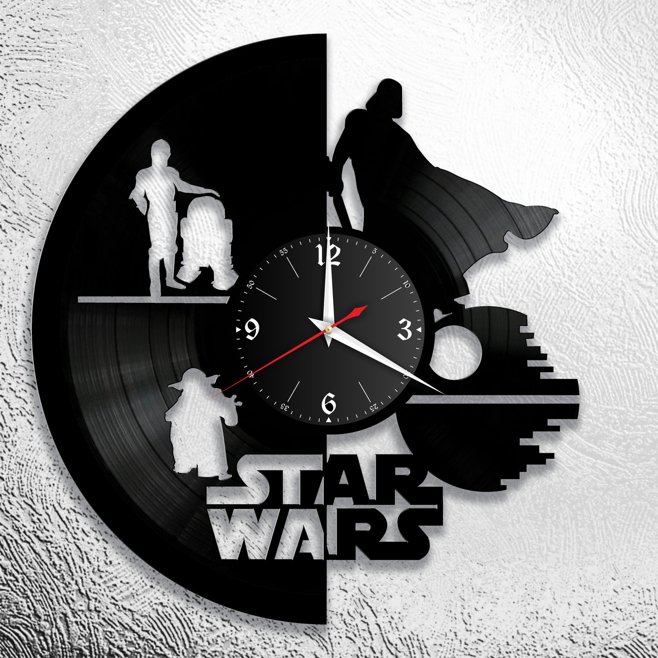 Оригинальные часы из виниловых пластинок "Звездные Войны" версия 1, фото 1