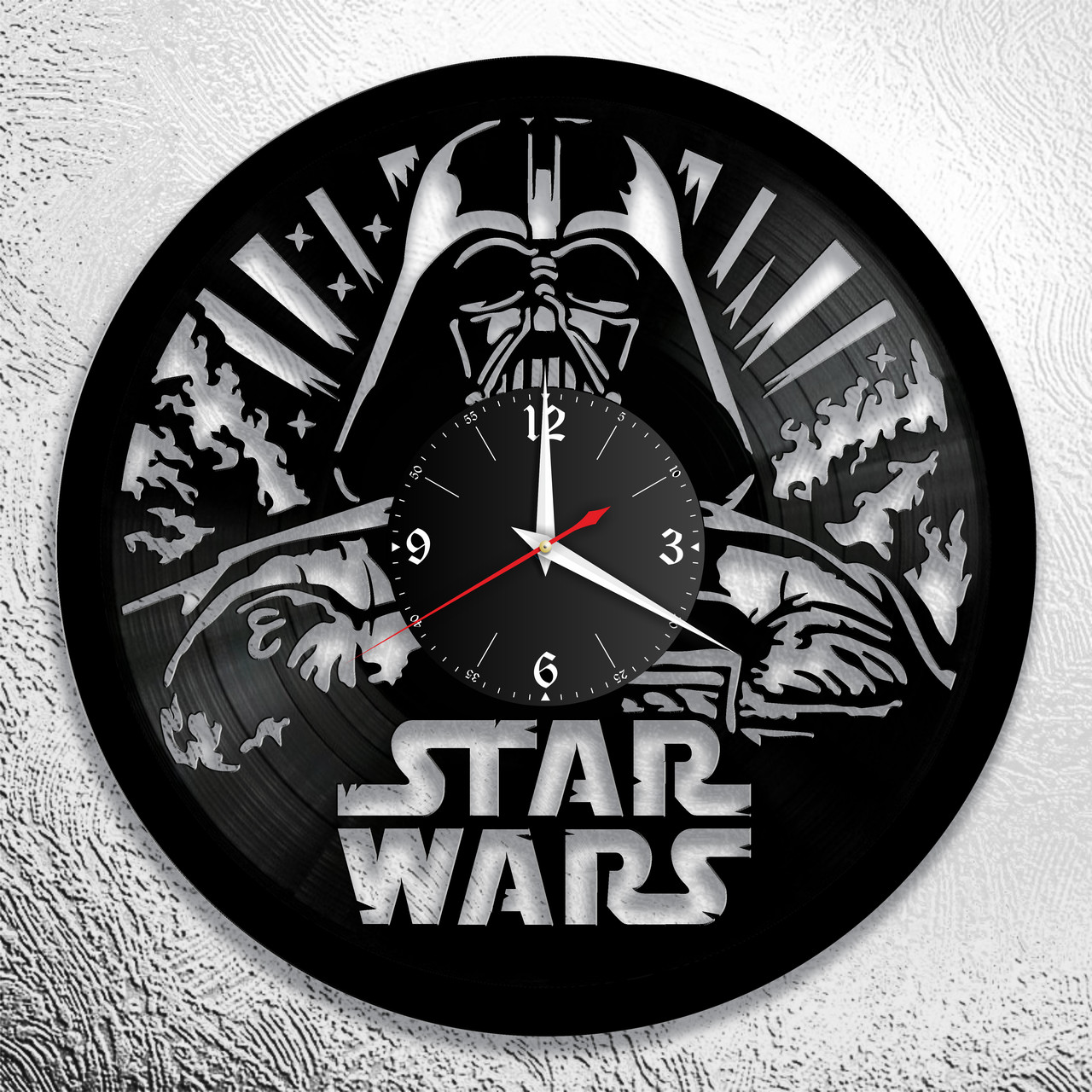 Оригинальные часы из виниловых пластинок "Звездные Войны" версия 3, фото 1