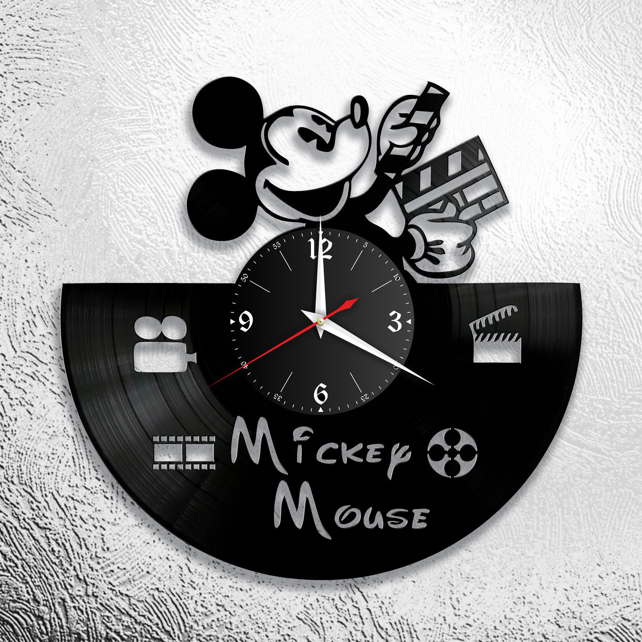 Оригинальные часы из виниловых пластинок "Микки Маус" версия 1