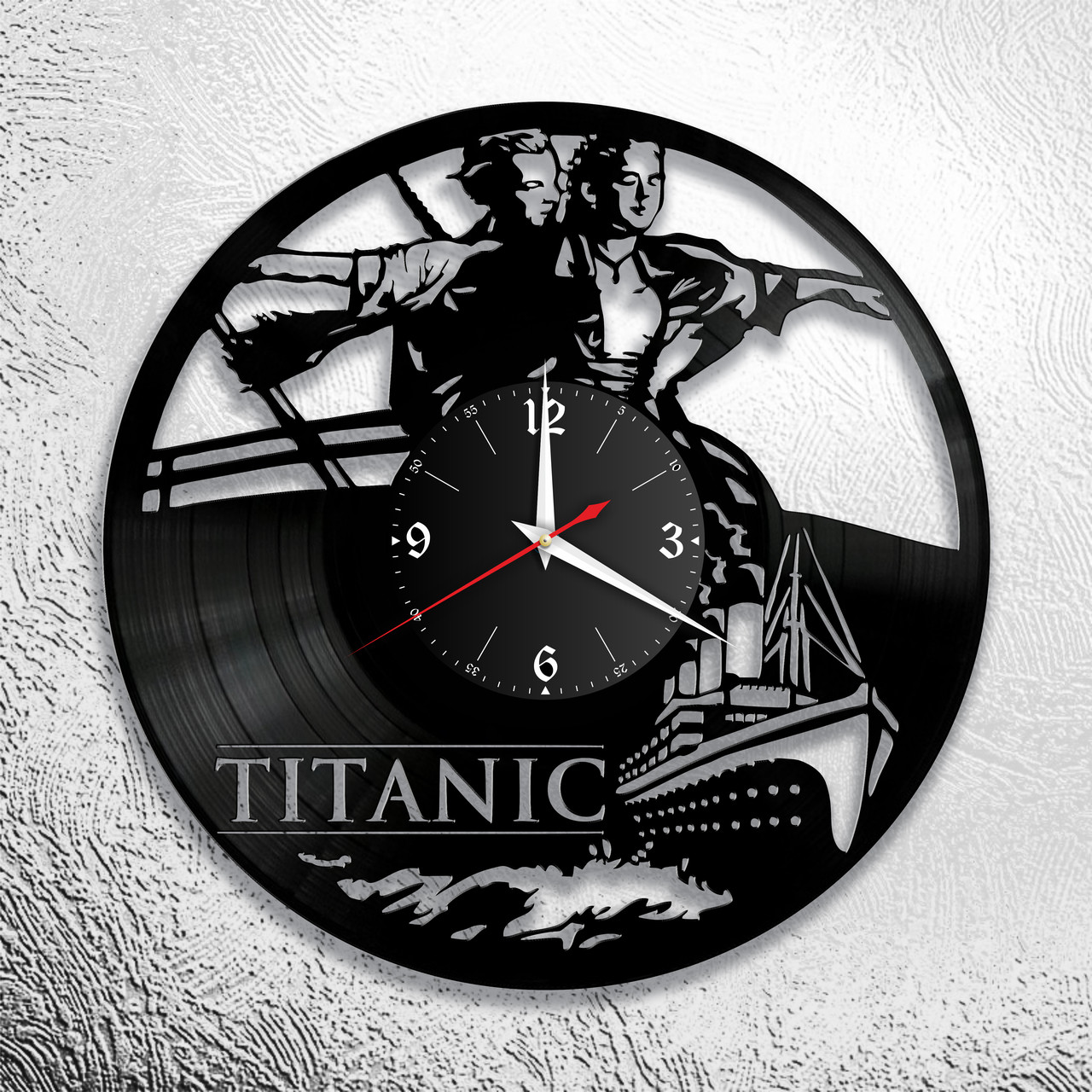 Оригинальные часы из виниловых пластинок  "Титаник"  версия 2