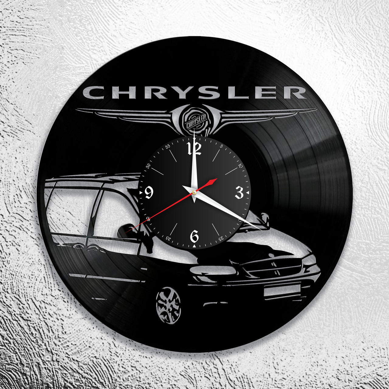 Оригинальные часы из виниловых пластинок  "Chrysler " версия 1