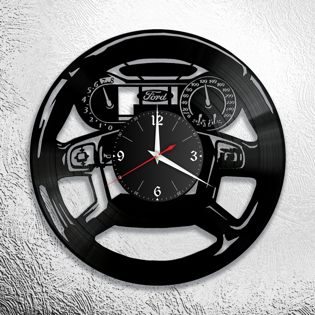 Оригинальные часы из виниловых пластинок  "Ford " версия 1 Приборная панель, фото 1
