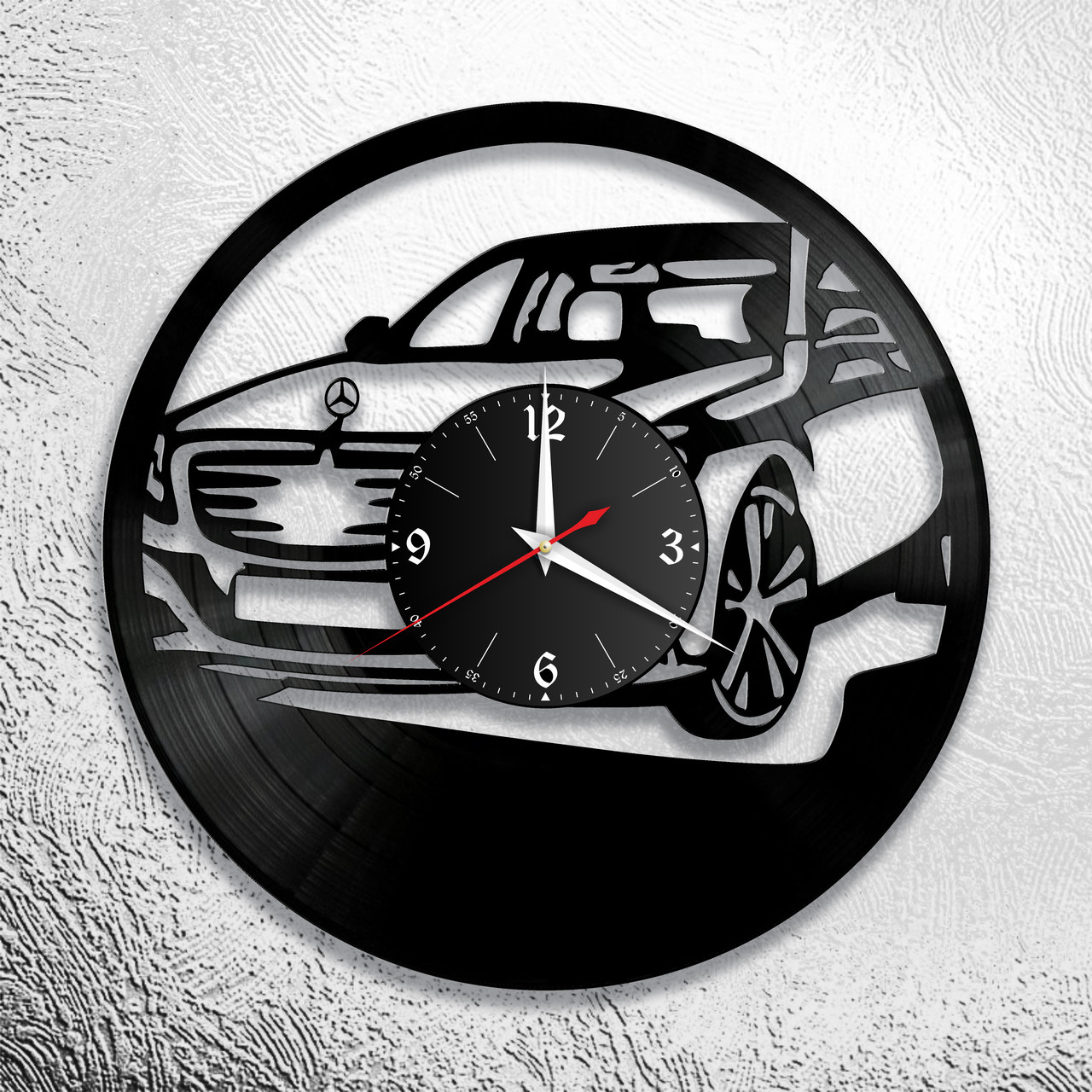 Оригинальные часы из виниловых пластинок  "Mercedes " версия 2