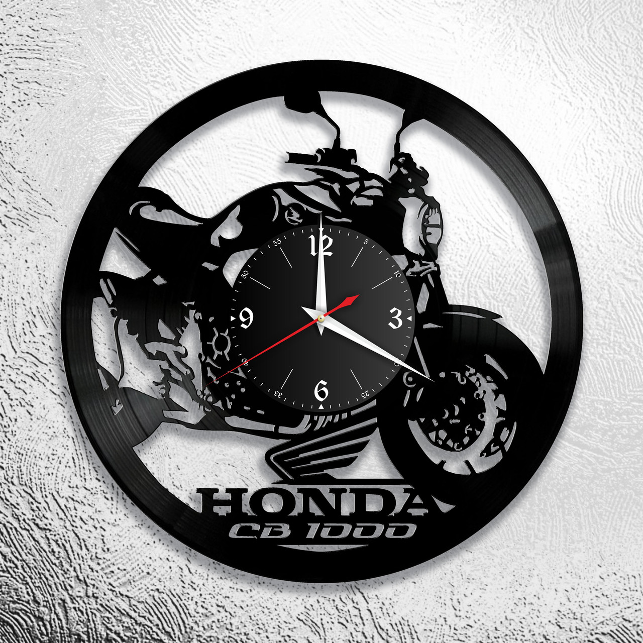 Оригинальные часы из виниловых пластинок  "Мото" версия 12 (Honda CB1000), фото 1