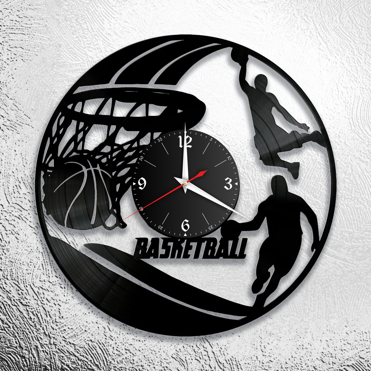 Оригинальные часы из виниловых пластинок  "Баскетбол" версия 2, фото 1