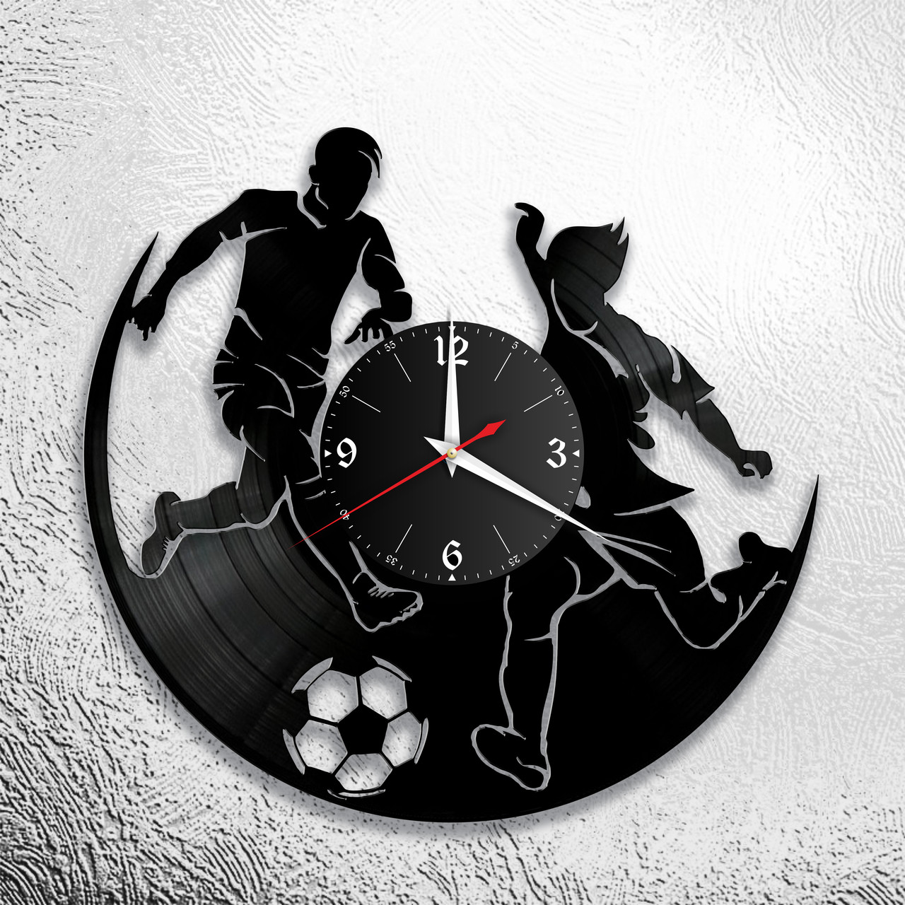 Оригинальные часы из виниловых пластинок  "Футбол" версия 1, фото 1