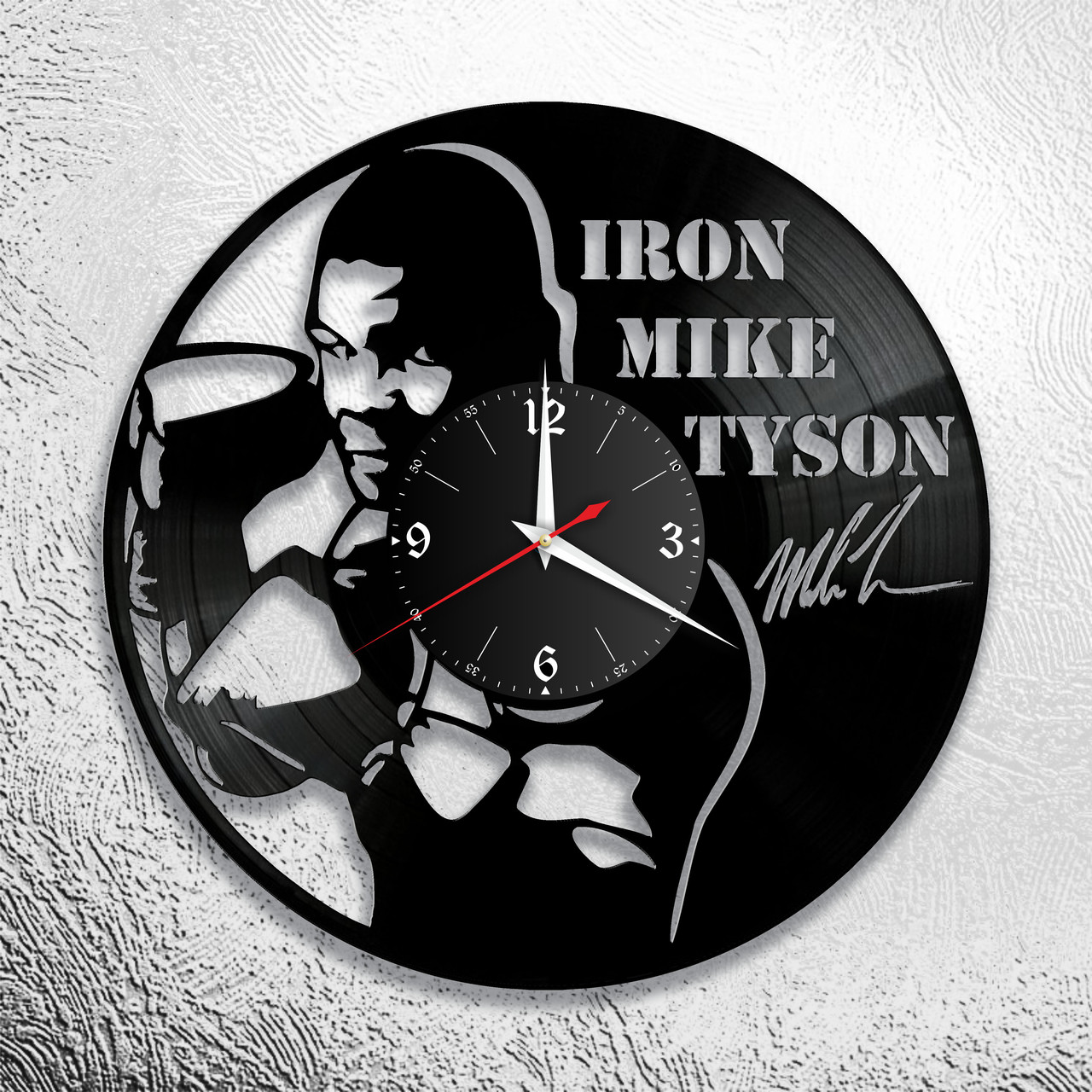 Оригинальные часы из виниловых пластинок  "Майк Тайсон" версия 1