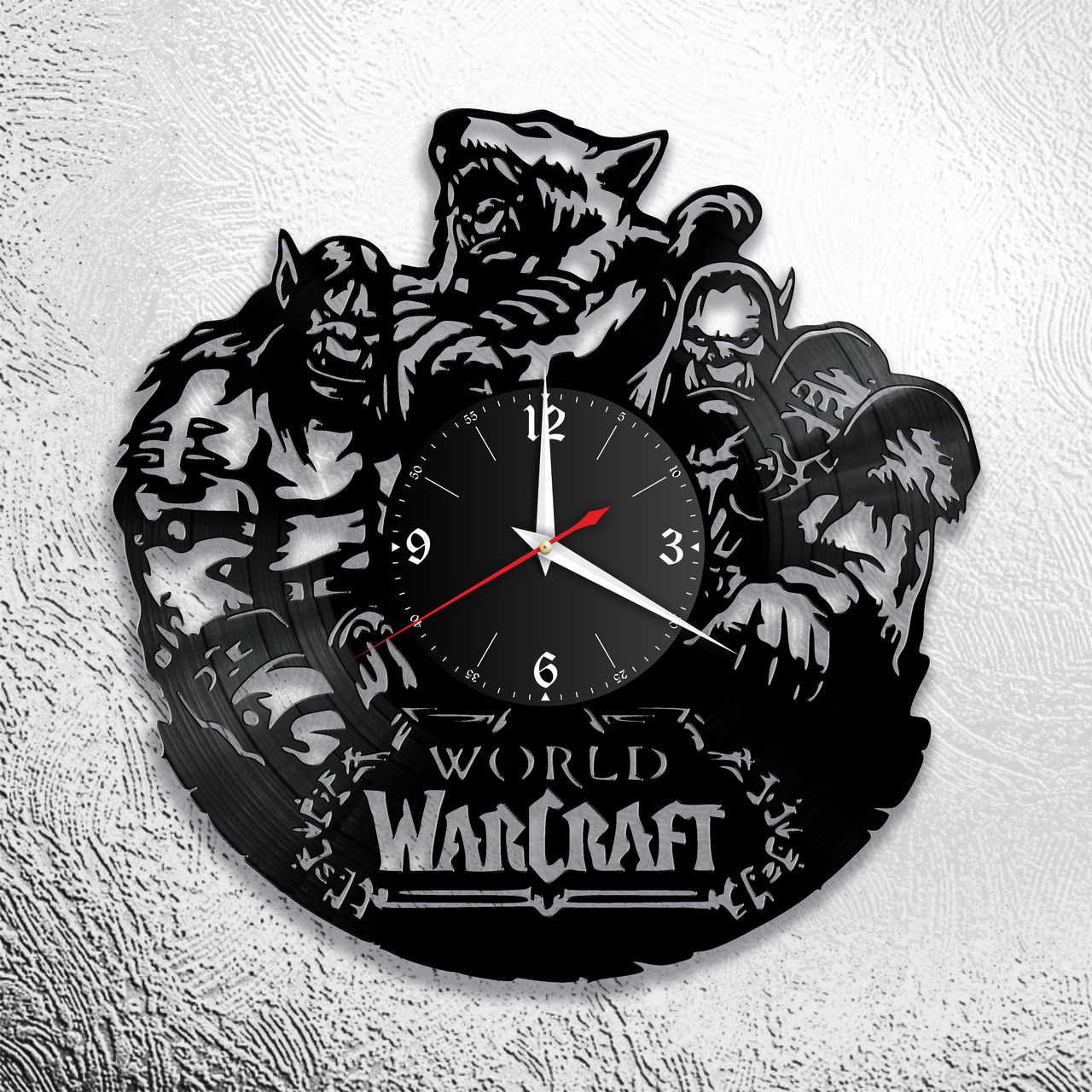 Оригинальные часы из виниловых пластинок  "Warcraft" версия 1, фото 1