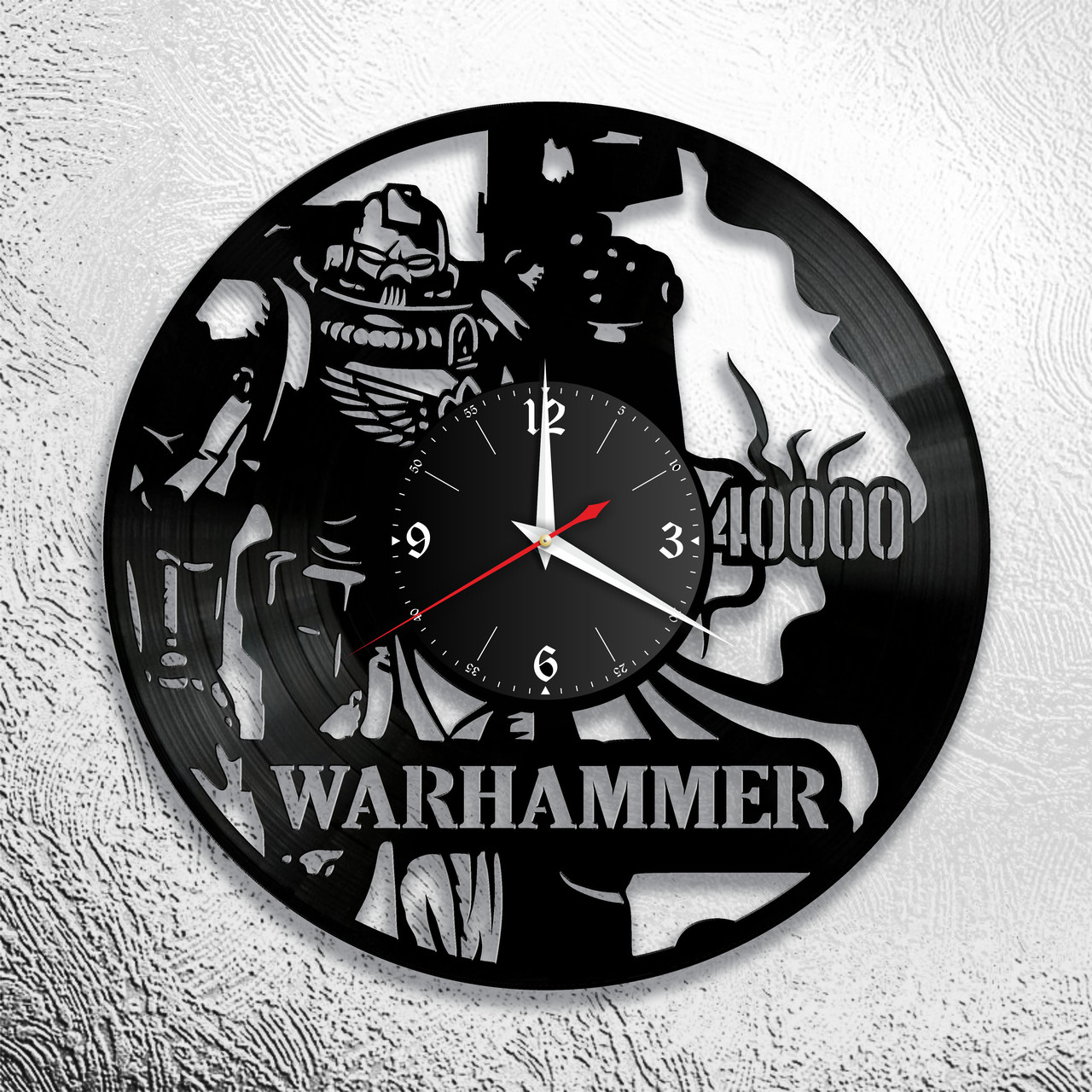 Оригинальные часы из виниловых пластинок  "Warhammer 40000" версия 2