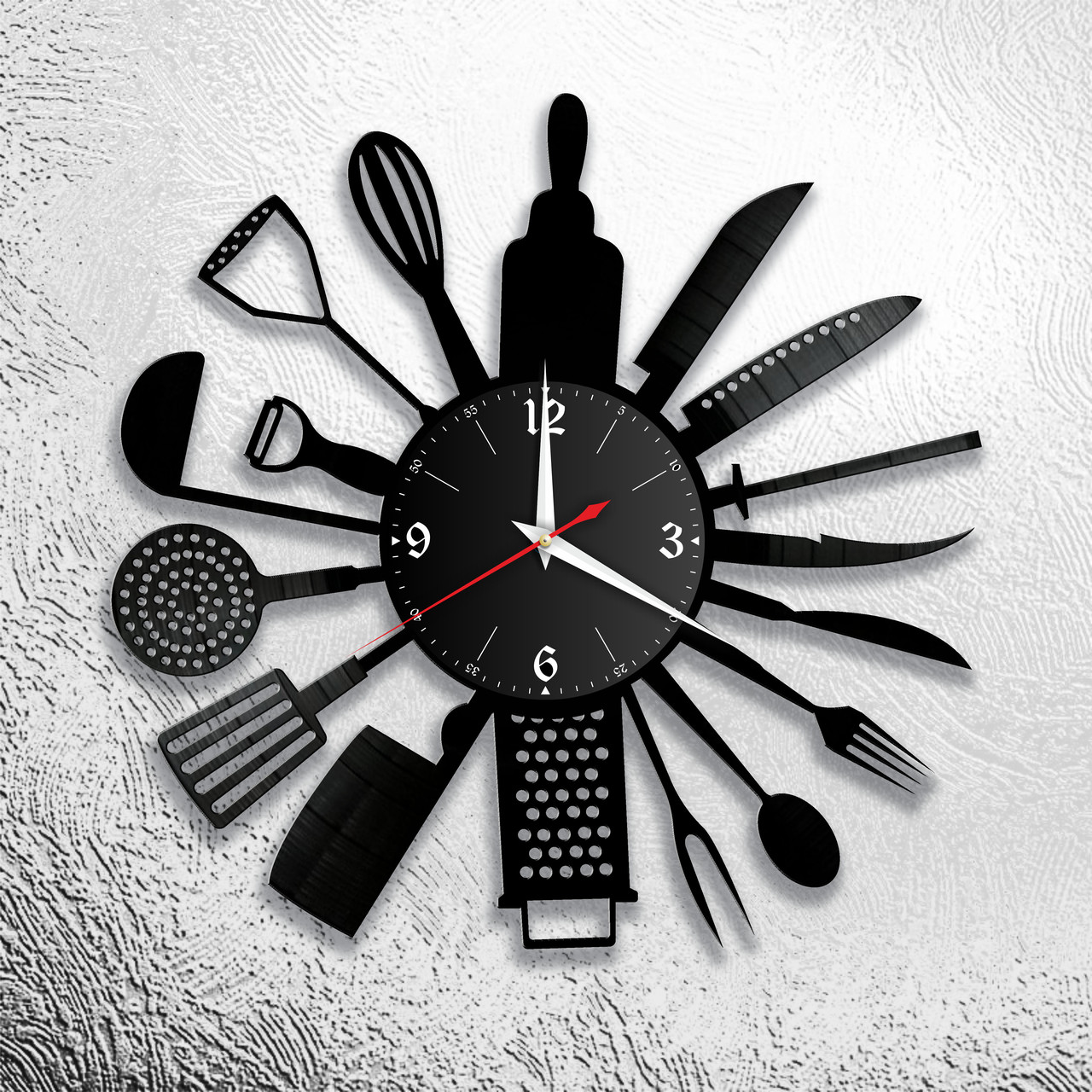 Оригинальные часы из виниловых пластинок "Кухня" Версия 4