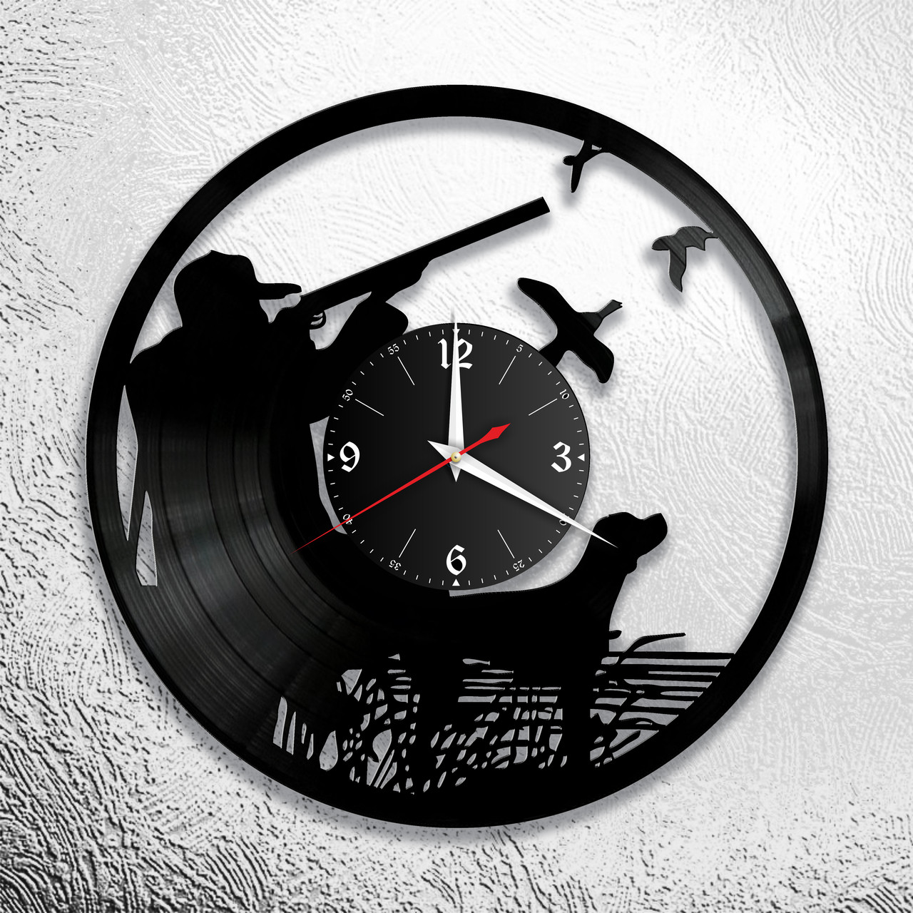 Оригинальные часы из виниловых пластинок "Охота" версия 1, фото 1
