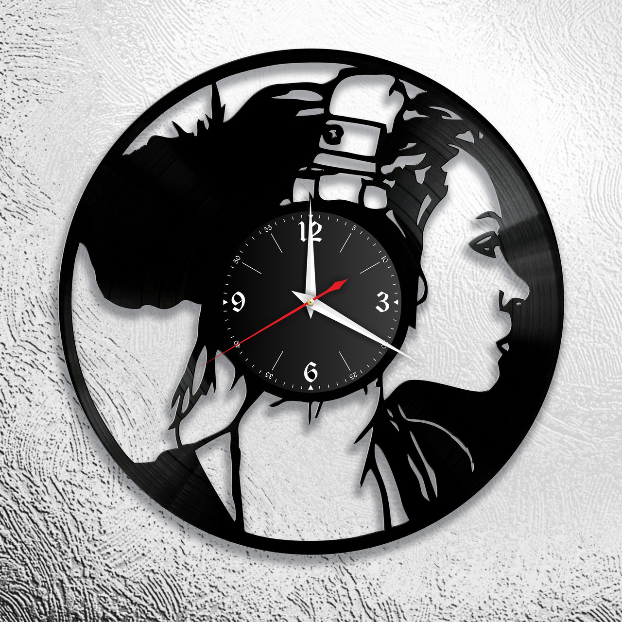 Оригинальные часы из виниловых пластинок "Девушка" версия 2, фото 1