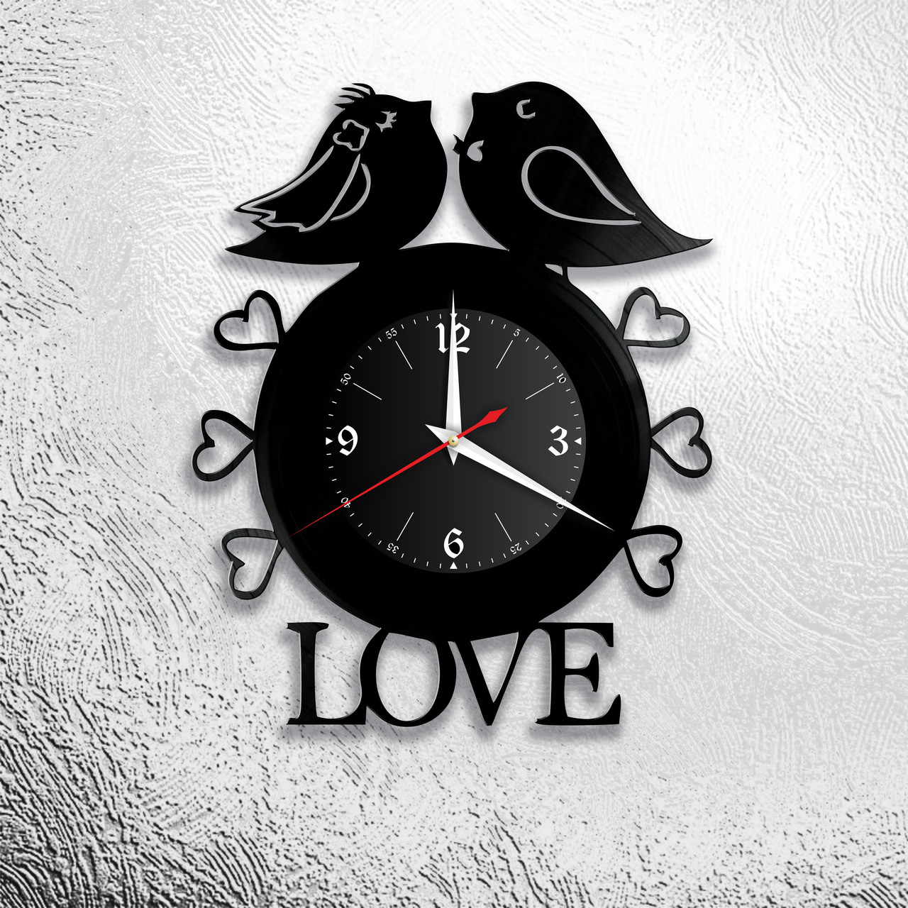 Оригинальные часы из виниловых пластинок "Любовь" версия 3