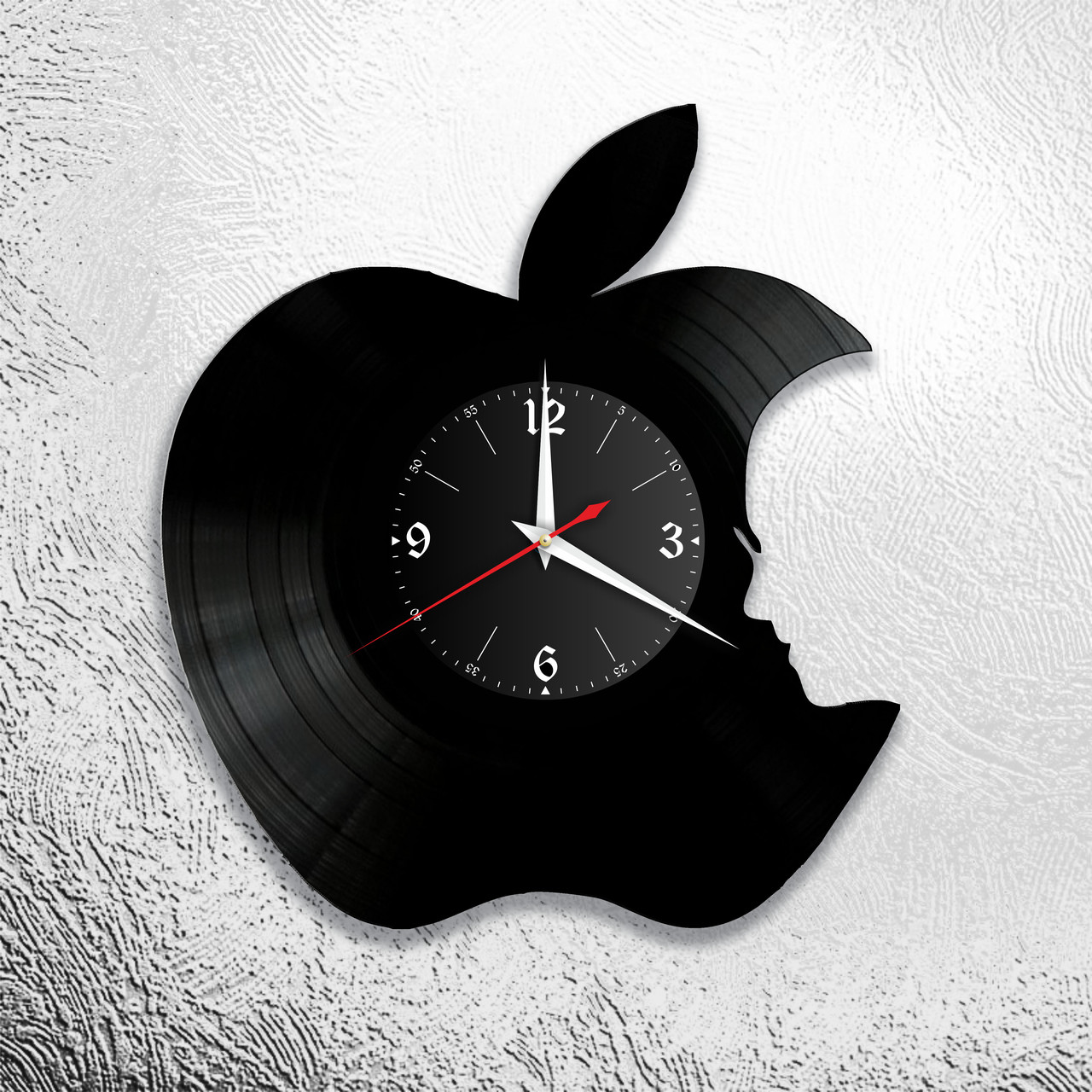 Оригинальные часы из виниловых пластинок "Стив Джобс" версия 1