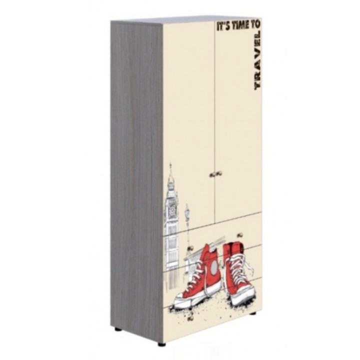 Шкаф с ящиками ШК-007 ФП Мийа 3 (варианты цвета, фотопечать) МК Стиль
