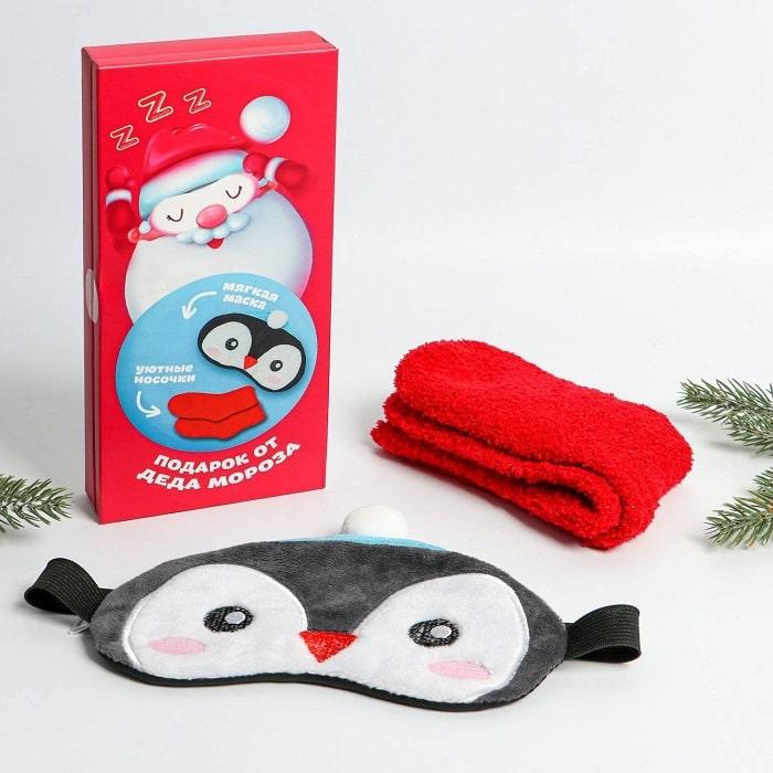 Подарочный набор «Пингвин» маска для сна+носочки - фото 1 - id-p157730813