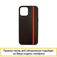 Силиконовый чехол Carbon Tpu Case для iPhone 12 Pro Max черно-красный