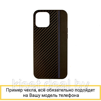 Силиконовый чехол Carbon Tpu Case для iPhone 12 Pro Max черно-синий
