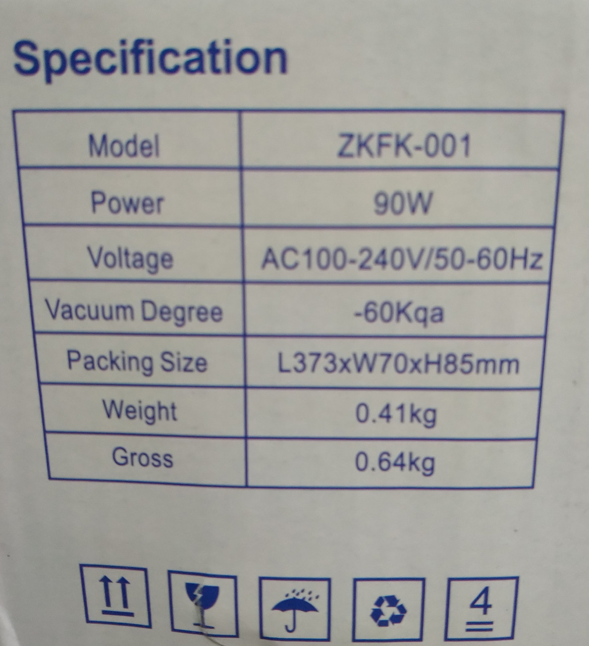 Вакуумный упаковщик Vacuum Sealer ZKFK-001 - фото 8 - id-p157741339