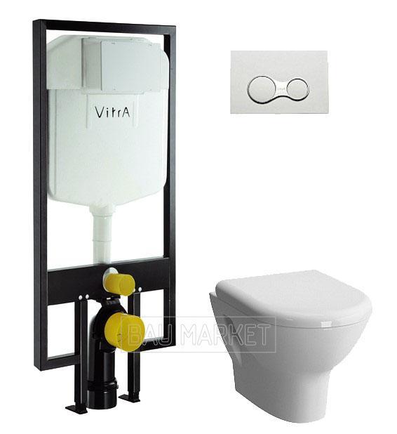 Унитаз Vitra Zentrum в комплекте с инсталяцией, кнопкой глянец и сиденьем микролифт (9012B003-7206) - фото 1 - id-p157752750