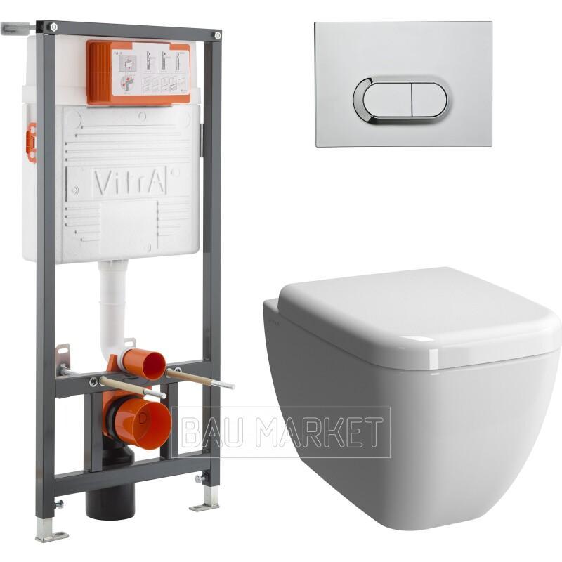 Комплект Vitra L-box Shift Rimex: унитаз+инсталляция+кнопка+сиденье (9855B003-7200) - фото 1 - id-p157754973