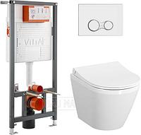 Комплект Vitra L-box Integra Rimex: унитаз+инсталляция+кнопка+ сиденье (9856B003-7200)