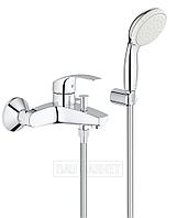 Смеситель для ванны и душа Grohe Eurosmart с душевым набором (3330220A)