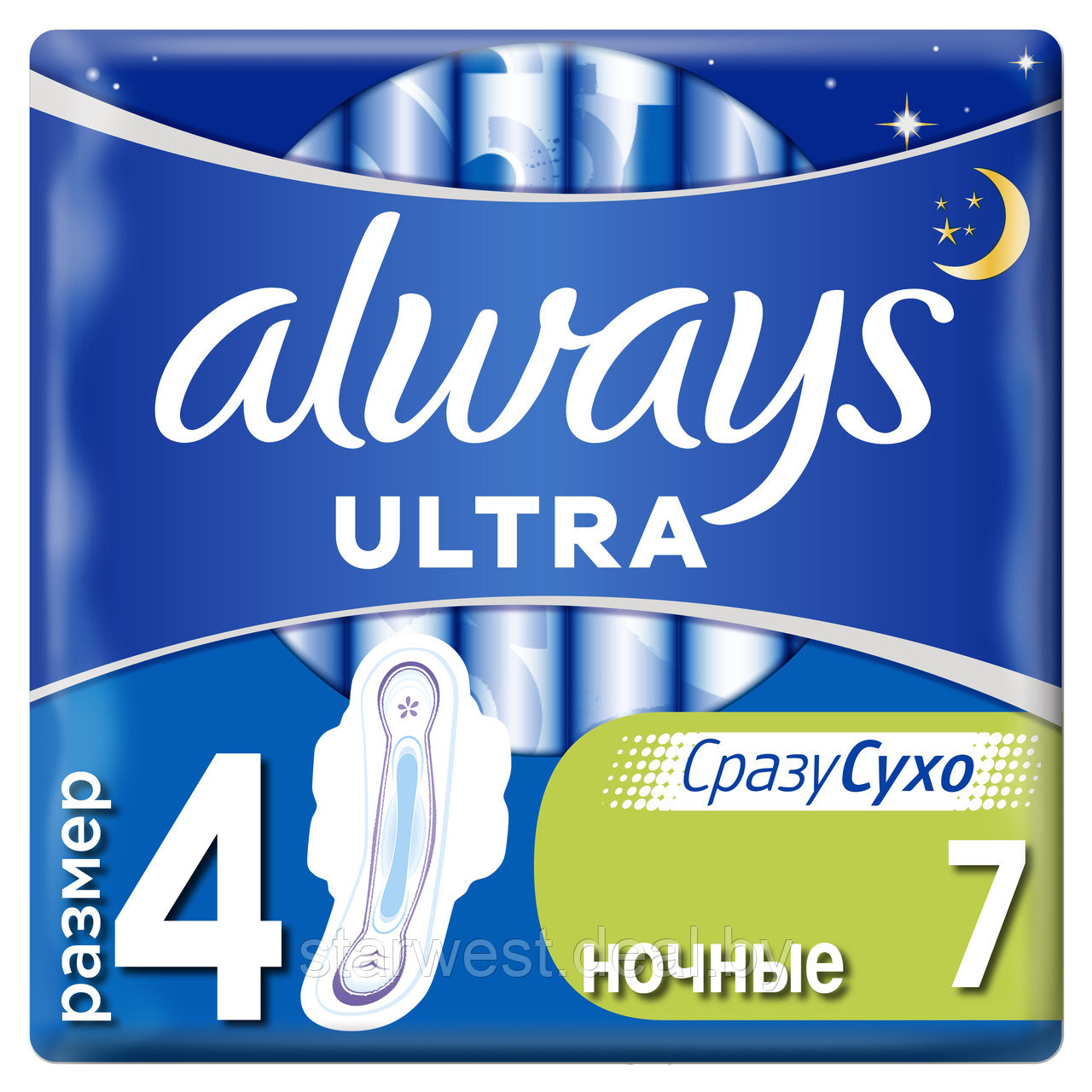 Always Ultra Размер 4 Ночные / Night 7 шт. Женские прокладки - фото 2 - id-p157760849