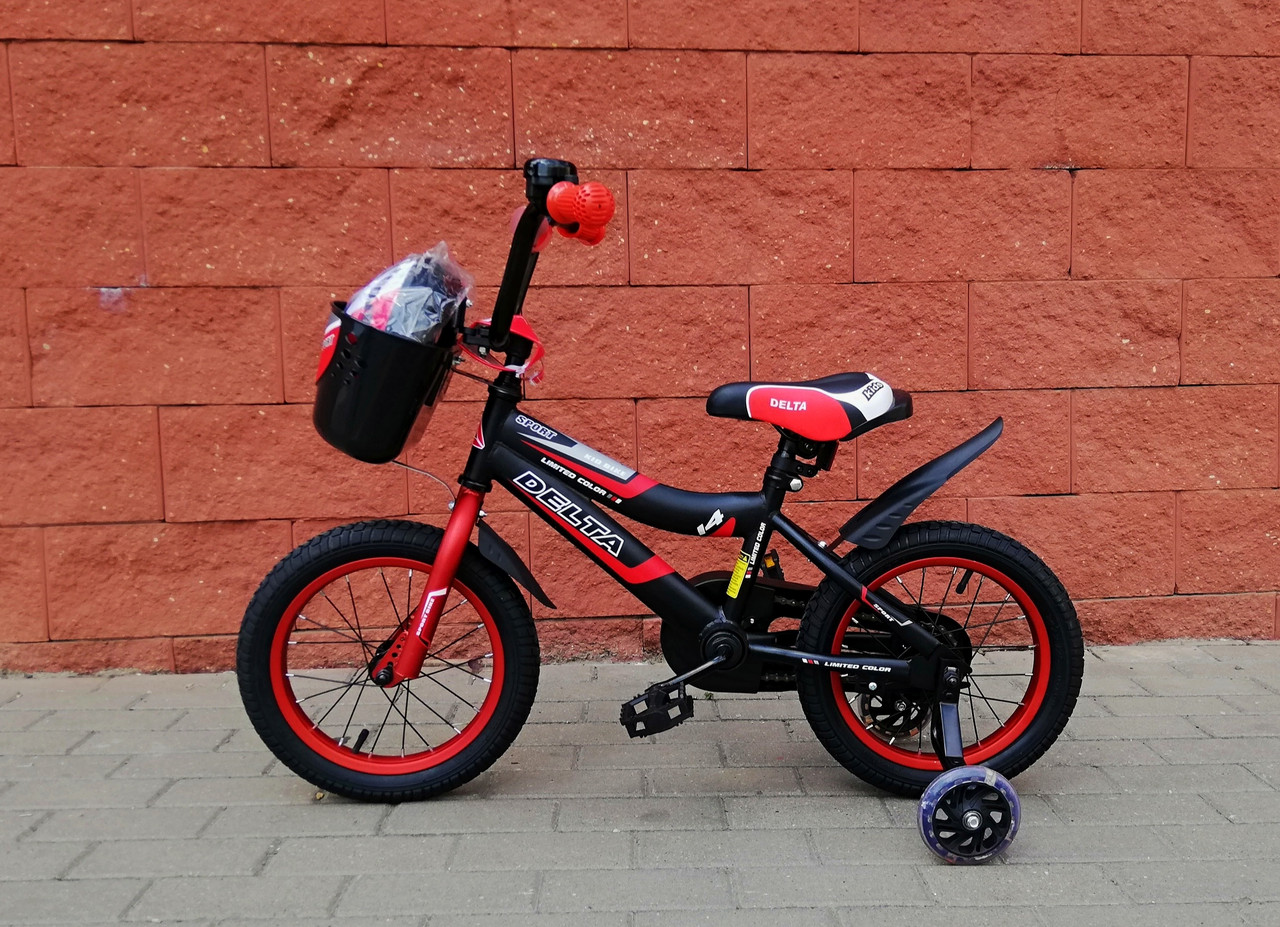 Велосипед детский Delta Sport-14"  черный/красный