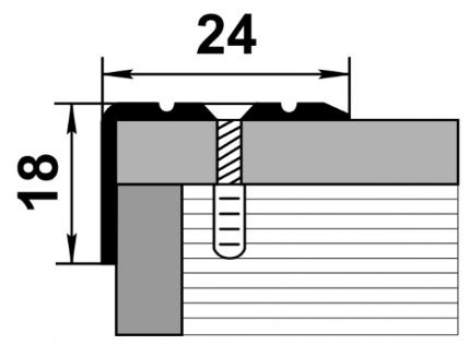 Профиль угловой ПУ 03 алюминий без покрытия 24х18мм длина 1800мм - фото 2 - id-p157764024
