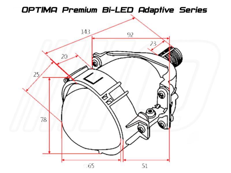 Светодиодные би-линзы Optima Premium Bi-LED LENS Adaptive Series 2.8" - фото 5 - id-p157764800