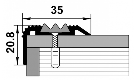 Профиль угловой ПУ 07-1 алюминий без покрытия 35х20,8мм длина 900мм - фото 2 - id-p157765648
